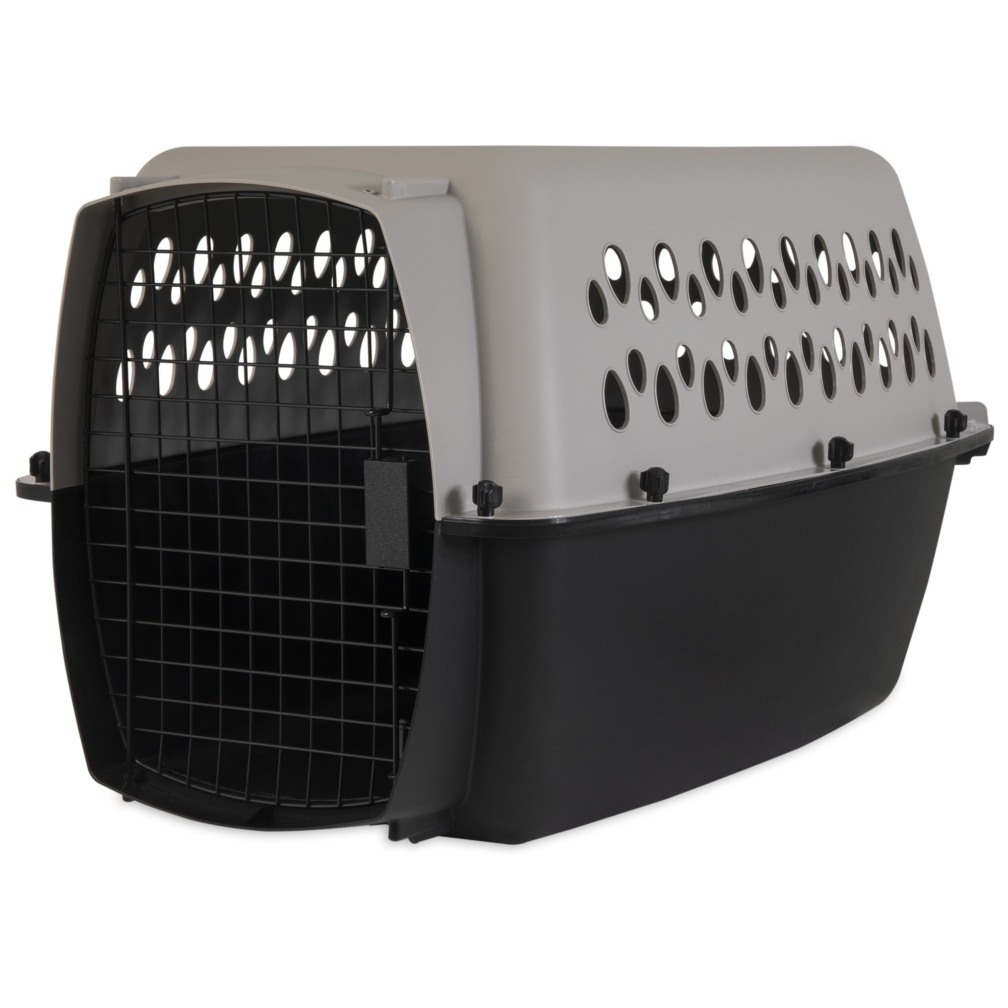 Vibrant Life Pet Portable Kennel for Dogs, Hard-Sided Travel Carrier, Durable, Metal Door, Black & Grey, For Pets 15-25 lbs, 26.2" L x 18.6" W x 16.5" H