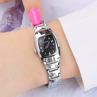 Buy silver-shell-sun-pattern Women&#39;s Waterproof Tungsten Steel Quartz Watch