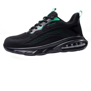 Buy black-green Men&#39;s New Flying Woven Casual Sports Breathable Shoes