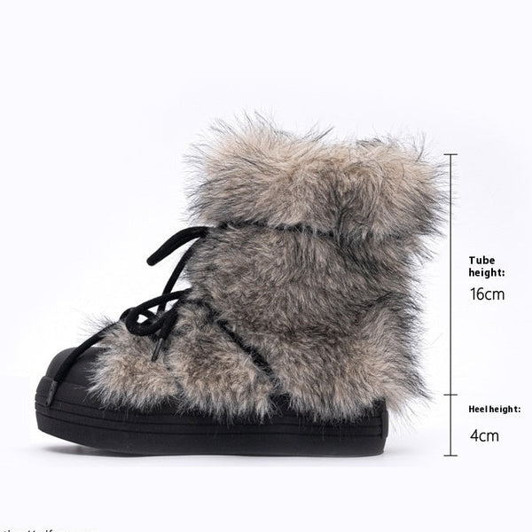 Women's Thick Bottom Increased Fur Short Snow Boots