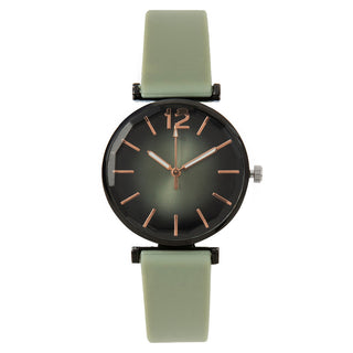 Buy army-green Women&#39;s Fashion Gradient Silicone Casual Watch