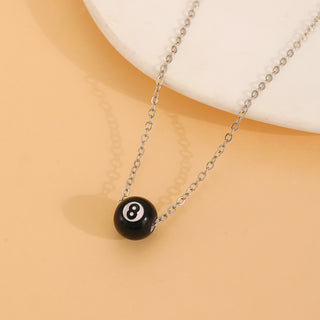 Buy 02-resin-necklace-0358 Table Tennis Black 8 Necklace Earrings Do Not Fade