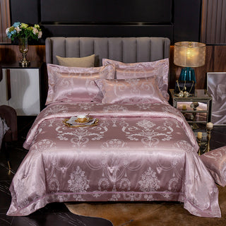 Buy maison-bean-paste Ice Silk Jacquard European Luxury High-end Linen And Cotton Bedding Set