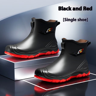 Buy 818-black-red-flats Non-slip Wear-resistant Outdoor Trendy Rain Shoes