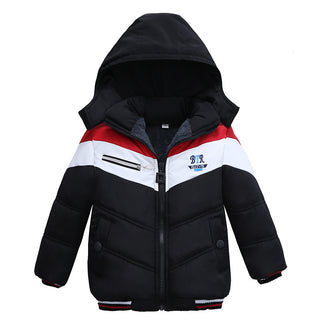 Buy black Long Sleeved Hooded Padded Jacket For Boys