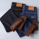 Men Thickened Plush Jeans