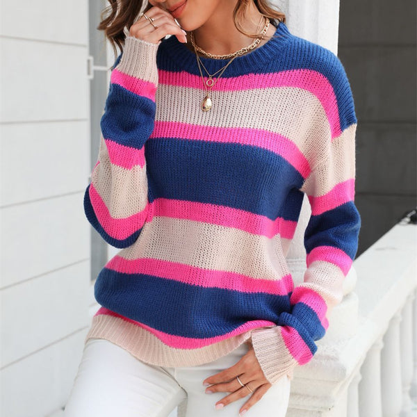 Wide Striped Pullover Base Knitwear Sweater