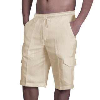 Buy khaki Multi Pocket Tie Men&#39;s Beach Cargo Pants