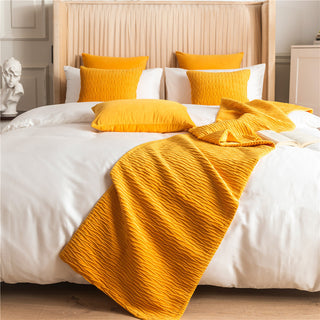 Buy bright-yellow Cotton And Linen Household Bed Flag Bed Towel