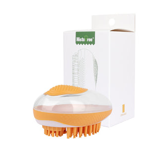 Buy orange Dog Cat Bath Brush 2-in-1 Pet SPA Massage Comb Soft Silicone Pets Shower Hair Grooming Cmob Dog Cleaning Tool Pet Products
