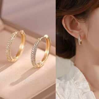 Light Luxury Zircon Electroplated Earrings