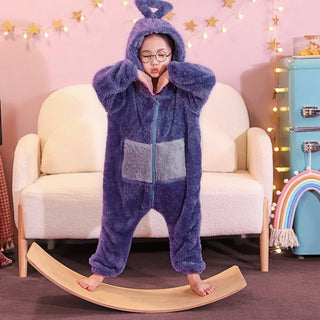 Buy purple Coral Fleece Boys And Girls Anti-kick Thickened Home Pajamas