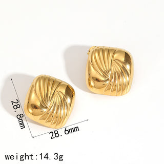 Buy te60047g Geometric Vortex Titanium Steel Ear Studs Women&#39;s Fashion Temperament