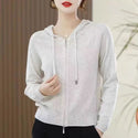 Knitted Hooded Casual Simple Fashion Style Women's Clothing