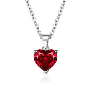 Buy red-pendant Female Personality Creative Zircon Heart-shaped Pendant Chain Three-piece Suit