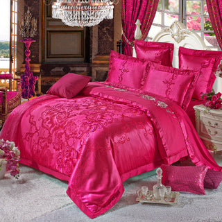 Buy dark-purple Four-piece Bed Full Cotton 1.5m1.8m Linen And Duvet Cover