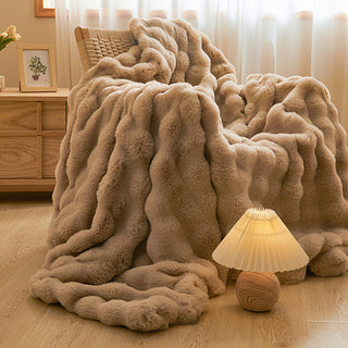 Double-sided Blanket Coral Fleece Nap Office Sofas Cover Blanket Thick Fleece Winter