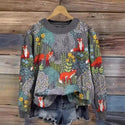 Women's Printed Long Sweater Loose Casual Jacket