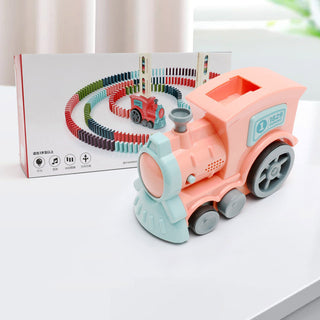 Buy pink Domino Train Toys Baby Toys Car Puzzle Automatic Release Licensing Electric Building Blocks Train Toy