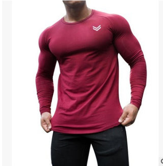 Buy red Men&#39;s Long Sleeve Gym T Shirt