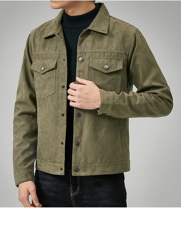 Men's Casual Suede Brushed Fabric Jacket