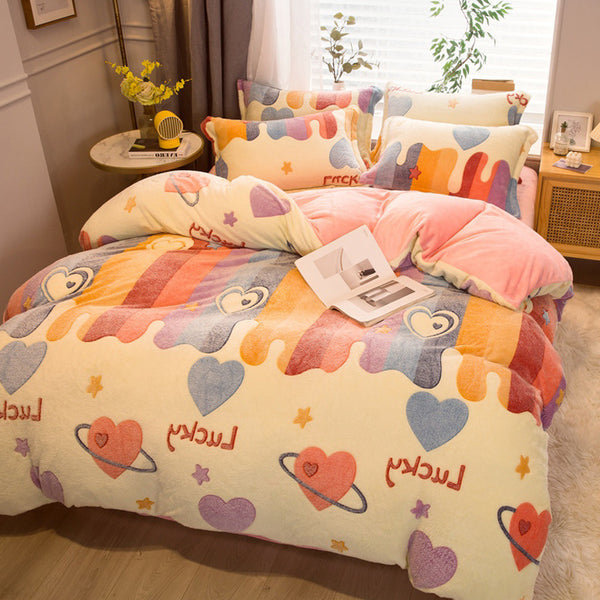 Milk Duvet Set Single Thickened Double Sided Duvet Cover