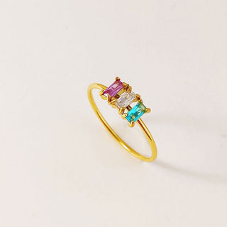 Buy purple-white-and-blue European And American Entry Lux Personality Three-color Zircon Ring Fashion Temperament