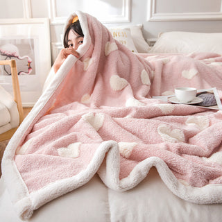 Buy little-love Jacquard Blanket Winter Thick Coral Fleece Blanket Single Towel Quilt Sofa Bedding