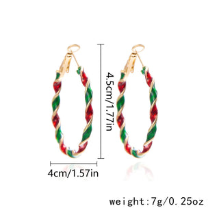 Buy 4cm Christmas Colorful Spiral Geometric Earrings