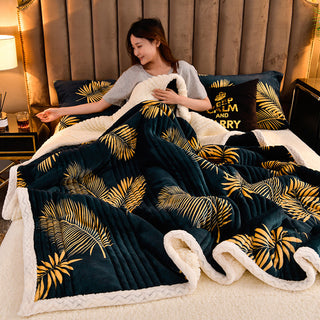 Buy youth Cashmere Three-layer Blanket Thickened Warm Feather Silk Blanket