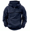 Men's Zip-up Hoodies Sweatshirt With Drawstring And Pocket Design