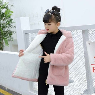 Buy 1pink Plush Padded Children&#39;s Clothing Girls Wool Sweater Coat