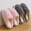 Unisex Home Fuzzy Winter Plush Anti-Skid Soft Soled Cotton Slippers