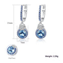 Sky Blue Earrings S925 Silver Ear Clip Colored Gems Women