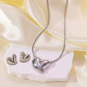 Stainless Steel Necklace Earrings Women's Jewelry Suit