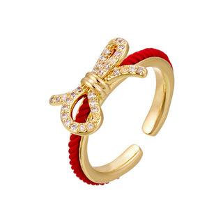 Red Rope Series Bow Opening Ring