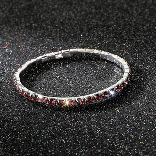 Buy wine-red Women&#39;s Full Diamond Single Row All-match Bracelet