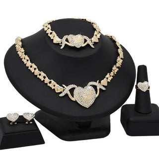 Buy x14-light-gold Dubai 18K Gold Heart-shaped Jewelry Suit