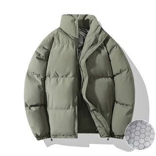 Buy 1266-gray-green Couple Down Graphene Warm Quilted Jacket Loose Cotton-padded Jacket Tide