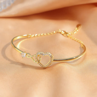 Buy gold Chain Hollowed Heart Shape Bracelet Elegant High-grade Design Female