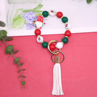 Buy 5-style Christmas Silicone Beads Key Pendants Bracelet