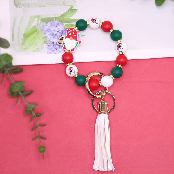 Christmas Silicone Beads Key Pendants Bracelet