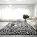 Tie-dyed Silk Wool Pattern Carpet Living Room Coffee Table Bedside Pad Long Wool Washable Full Bedroom