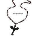 Creative Dark Punk Cross Moth Necklace