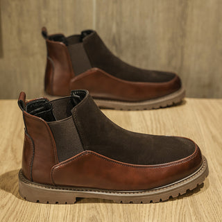 Buy brown Martin Boots Casual Sports All-match Men&#39;s Mid-calf Retro Shoes