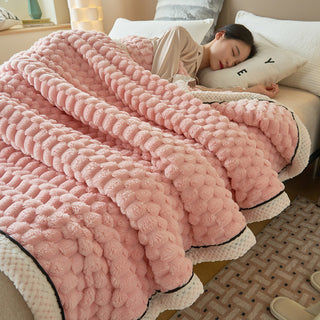 Buy baby-pink Doudou Velvet Blanket Double-layer Thickened Nap Blanket