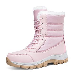 Buy pink Velvet Warm Cotton Snow Boots High Cotton-padded Shoes