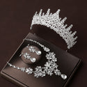 Bridal Headdress Crown Vintage Necklace Three-piece Earrings Set Pack