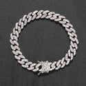 8mm Three Zircon Cuban Bracelet Women's Hip Hop