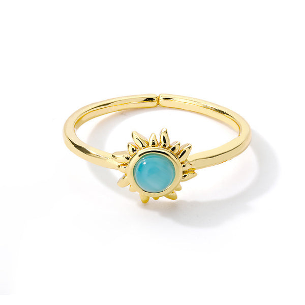 European And American Opening Adjustable Sun Opal Female Ring